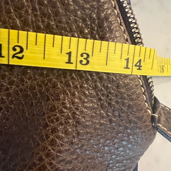 Dooney & Bourke Handbag Pebbled Brown Leather Semi-Circle Satchel Purse - Picture 7 of 12